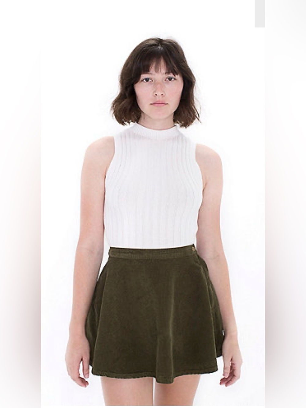 American Apparel Olive Green Circle Skirt